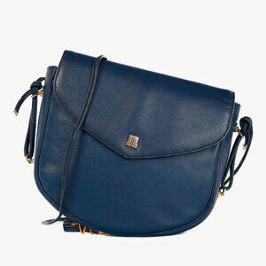 Lanvin Vintage Blue Leather Fringe-Tassel Front-Flap Crossbody